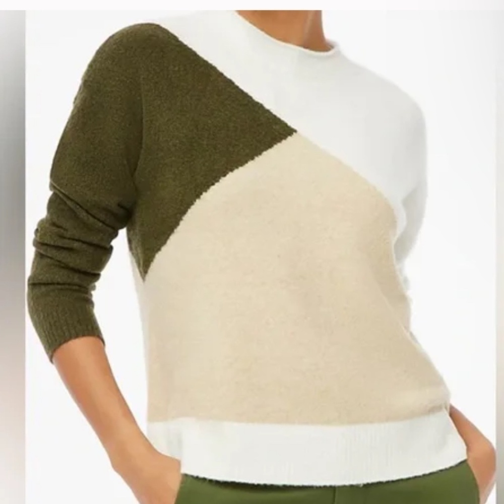 J Crew Factory Mockneck Sweater Extra Small Colorblock